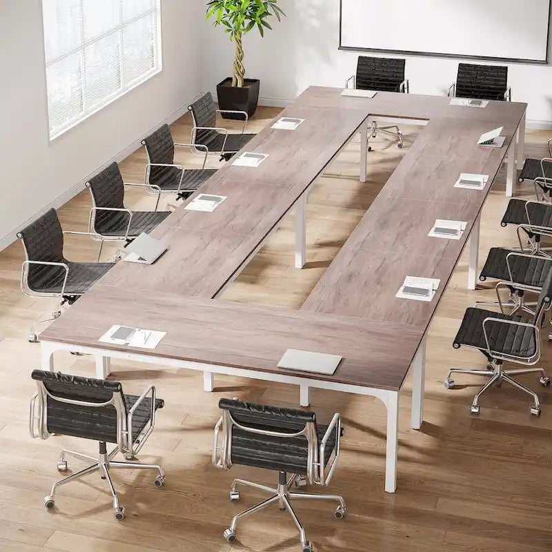 6.5FT Conference Meeting Seminar Business Table Set for 8-12 Person (Set of 2)