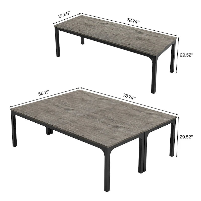 6.5FT Conference Meeting Seminar Business Table Set for 8-12 Person (Set of 2)
