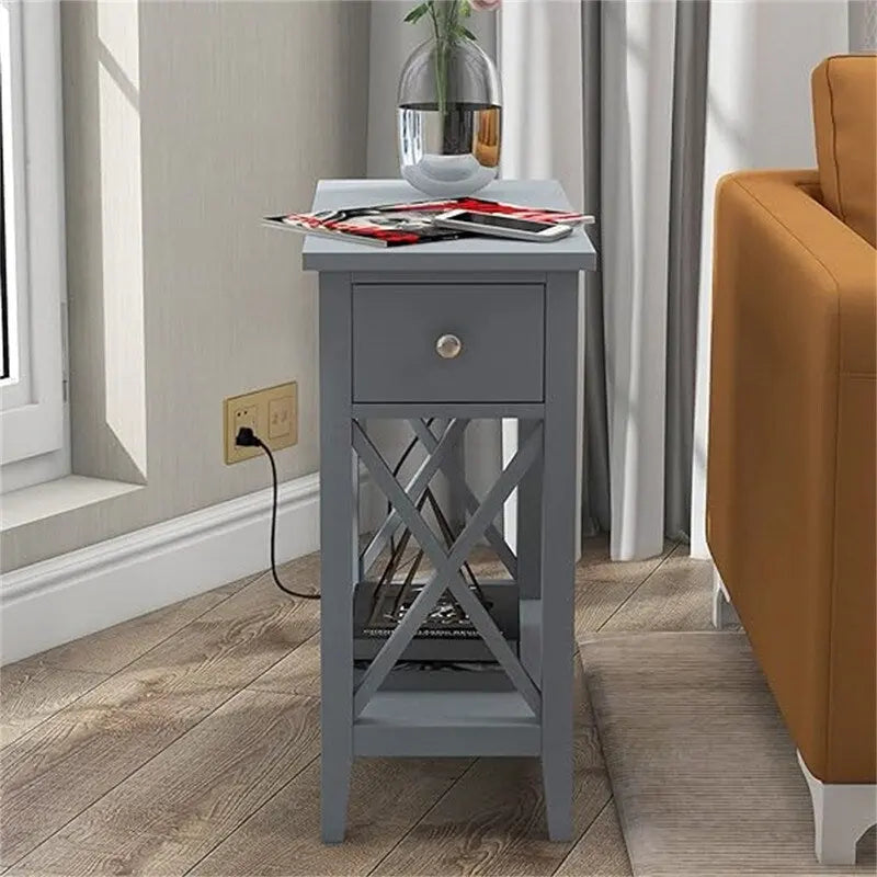 End Table with Flip Top and Charging Station