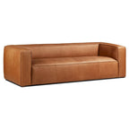 Poly & Bark Piazza 95 Sofa in Saddle Tan - Full Grain Genuine Italian Leather