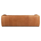 Poly & Bark Piazza 95 Sofa in Saddle Tan - Full Grain Genuine Italian Leather