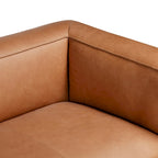 Poly & Bark Piazza 95 Sofa in Saddle Tan - Full Grain Genuine Italian Leather
