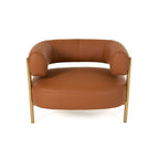 Modrest Ozona Modern Rust Leather Accent Chair