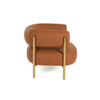 Modrest Ozona Modern Rust Leather Accent Chair