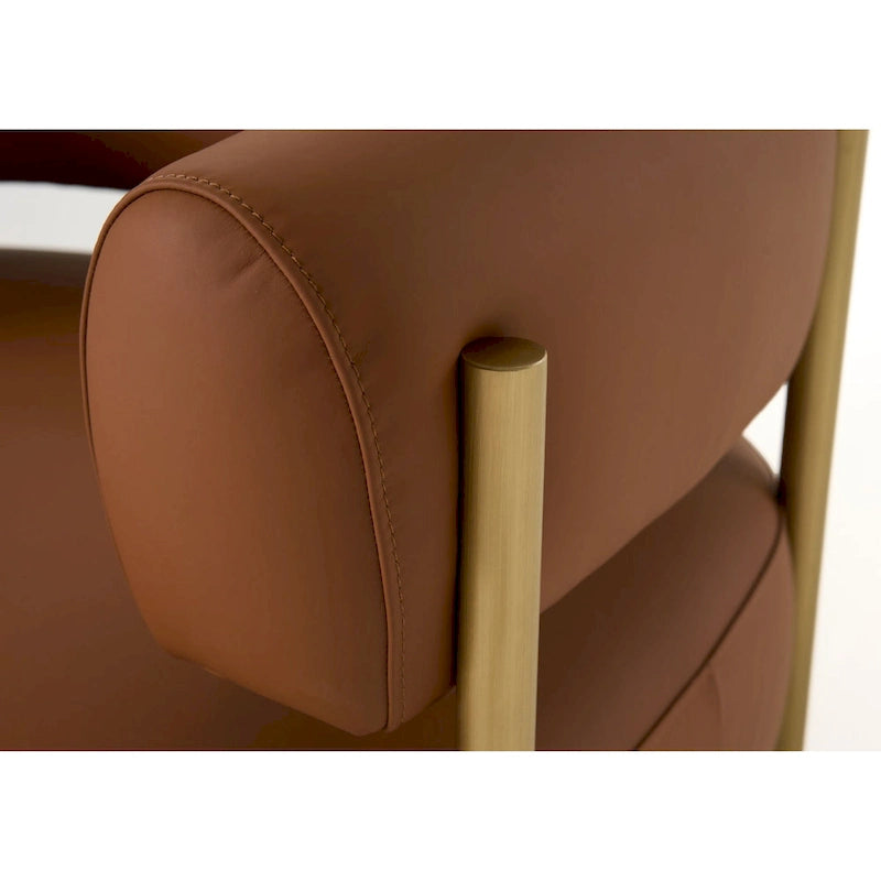 Modrest Ozona Modern Rust Leather Accent Chair