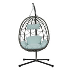 Indoor Outdoor Wicker Hanging Egg Chair with Stand