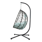 Indoor Outdoor Wicker Hanging Egg Chair with Stand