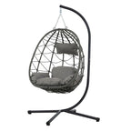 Indoor Outdoor Wicker Hanging Egg Chair with Stand