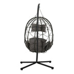 Indoor Outdoor Wicker Hanging Egg Chair with Stand