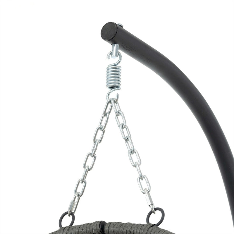 Indoor Outdoor Wicker Hanging Egg Chair with Stand