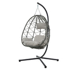 Indoor Outdoor Wicker Hanging Egg Chair with Stand