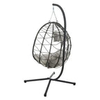 Indoor Outdoor Wicker Hanging Egg Chair with Stand