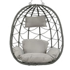 Indoor Outdoor Wicker Hanging Egg Chair with Stand