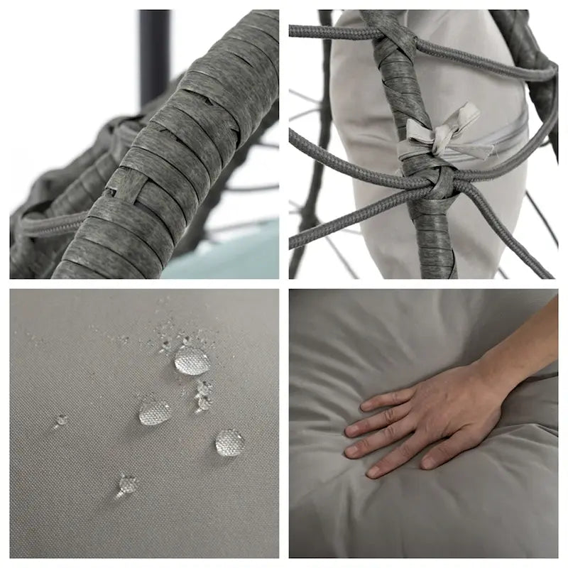 Indoor Outdoor Wicker Hanging Egg Chair with Stand