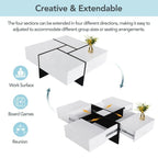 Unique Design Coffee Table with Extendable Sliding Tabletop