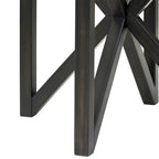 Tempered Glass Coffee Table Solid Wood Base Round Transparent Glass Top