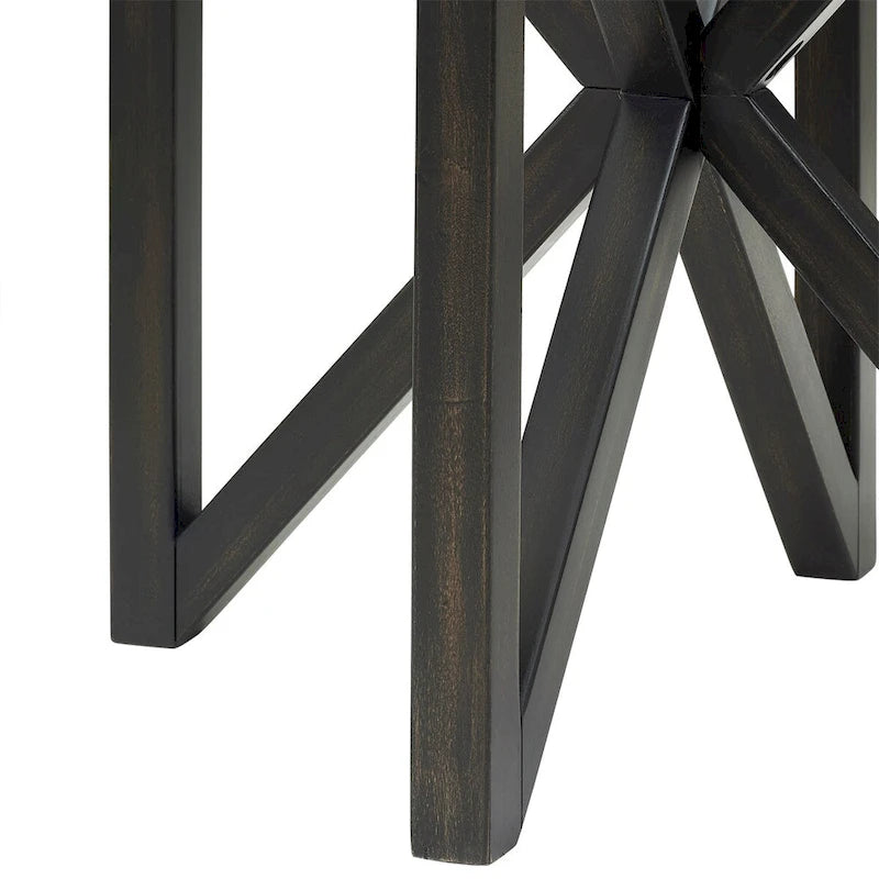 Tempered Glass Coffee Table Solid Wood Base Round Transparent Glass Top