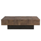 HomeRoots 59 Dark Brown And Black Solid Wood Coffee Table - 59