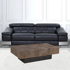 HomeRoots 59 Dark Brown And Black Solid Wood Coffee Table - 59