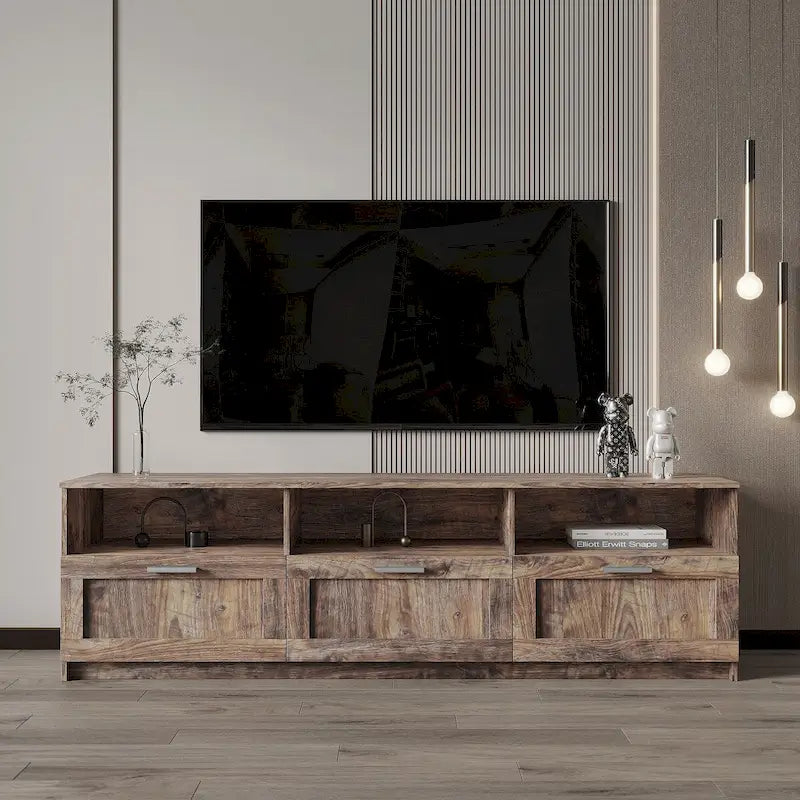 Modern minimalist TV cabinet 80 inch TV stand, open locker