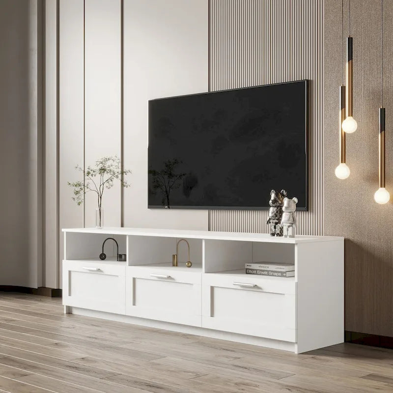 Modern minimalist TV cabinet 80 inch TV stand, open locker