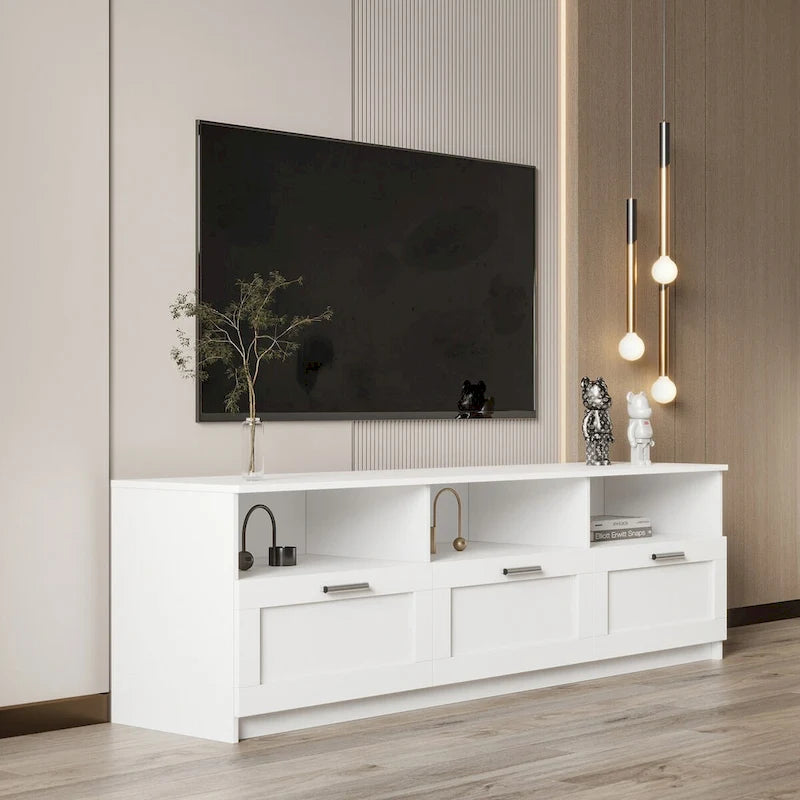 Modern minimalist TV cabinet 80 inch TV stand, open locker