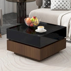 Rotating Coffee Table with 2 Drawers