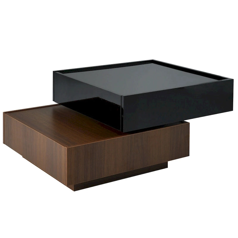 Rotating Coffee Table with 2 Drawers