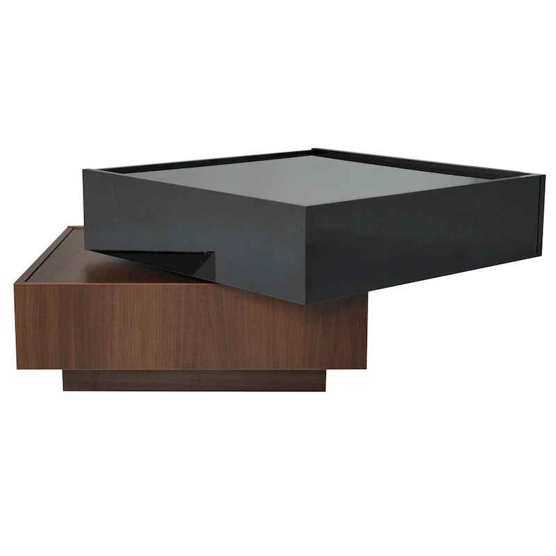 Rotating Coffee Table with 2 Drawers