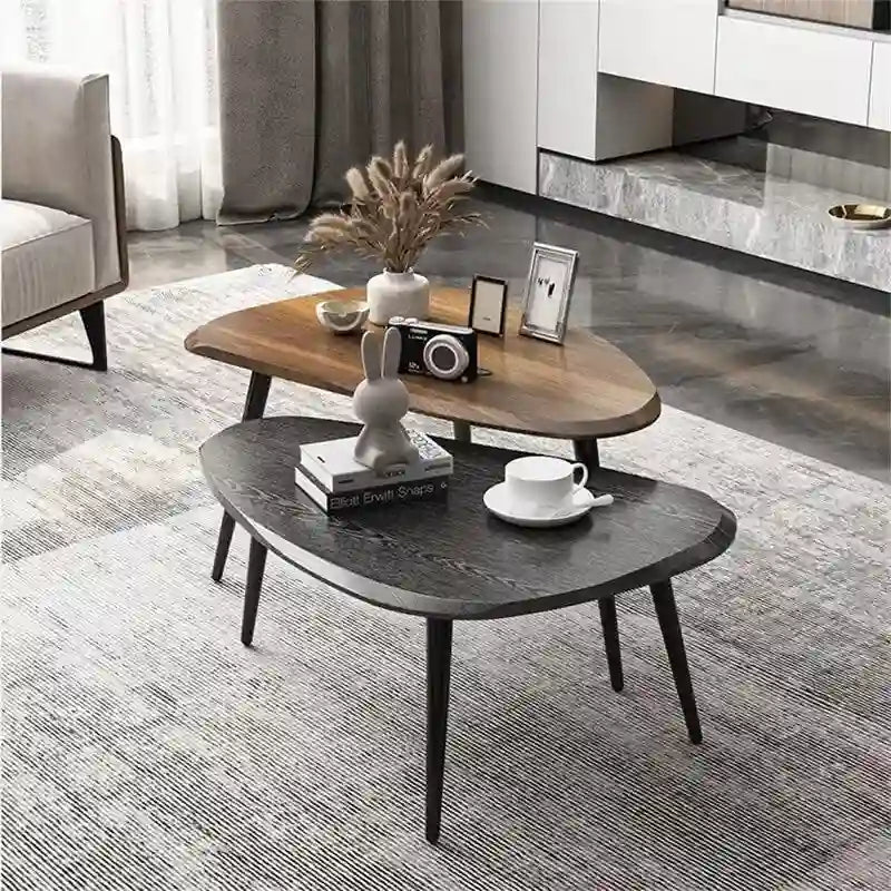 2 piece coffee table set black - 20.87D x 31.1W x 18.5H