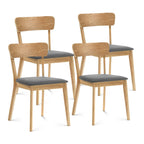 Dining Chair Set Of 2, Solid Rubberwood Foam Upholstery Cushion Seat Wooden Ladder Back Side Chairs