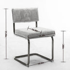 Modern Dining Chairs with Corduroy Fabric,Gold Metal Base, Kitchen Chairs with Channel Tufting, Side Chairs, Set of 2