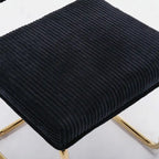 Modern Dining Chairs with Corduroy Fabric,Gold Metal Base, Kitchen Chairs with Channel Tufting, Side Chairs, Set of 2
