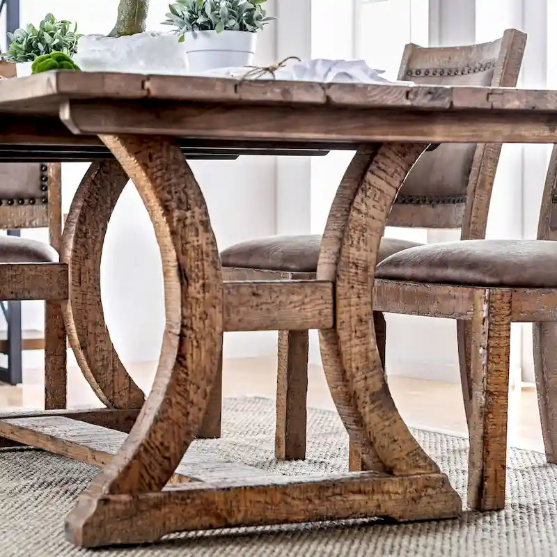 Canley Rustic Pine Wood 7-Piece Dining Table Set by Furniture of America