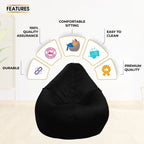 Leatherette Bean Bag Cover Filling Not Included, Ideal for Children and Teenagers by Ample Decor