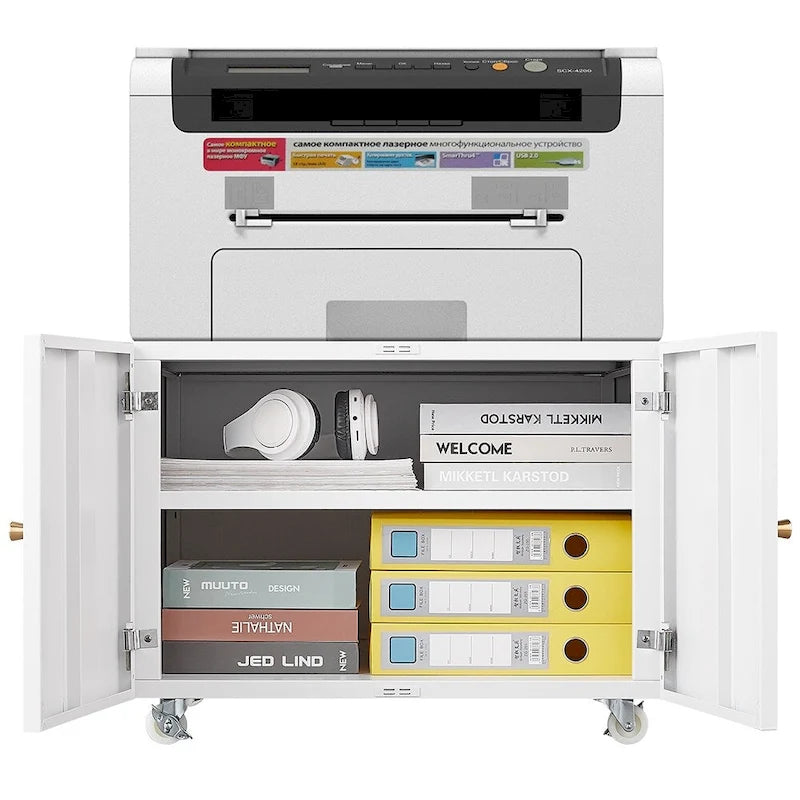 Office furniture Copier Cabinet 2 door steel copier stand mobile pedestal file Printer Stand