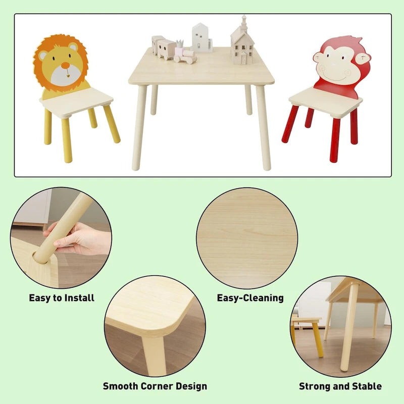 3 Pieces Toddler Table and Chair Set