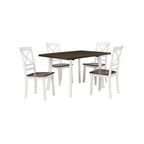Dera 21 Inch Dining Chair Set of 2, Crossed Back, White Rubberwood Frame