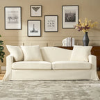 Antonio Transitional 83.5 Slipcovered Sofa with Curved Back by HULALA HOME