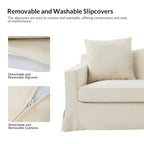 Antonio Transitional 83.5 Slipcovered Sofa with Curved Back by HULALA HOME