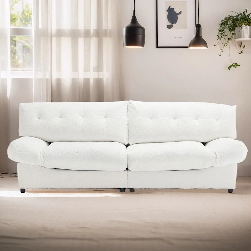 96 Cloud Style Sectional Loveseat Sofa,Modern Velvet Fabric Couches
