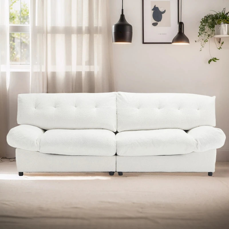 96 Cloud Style Sectional Loveseat Sofa,Modern Velvet Fabric Couches