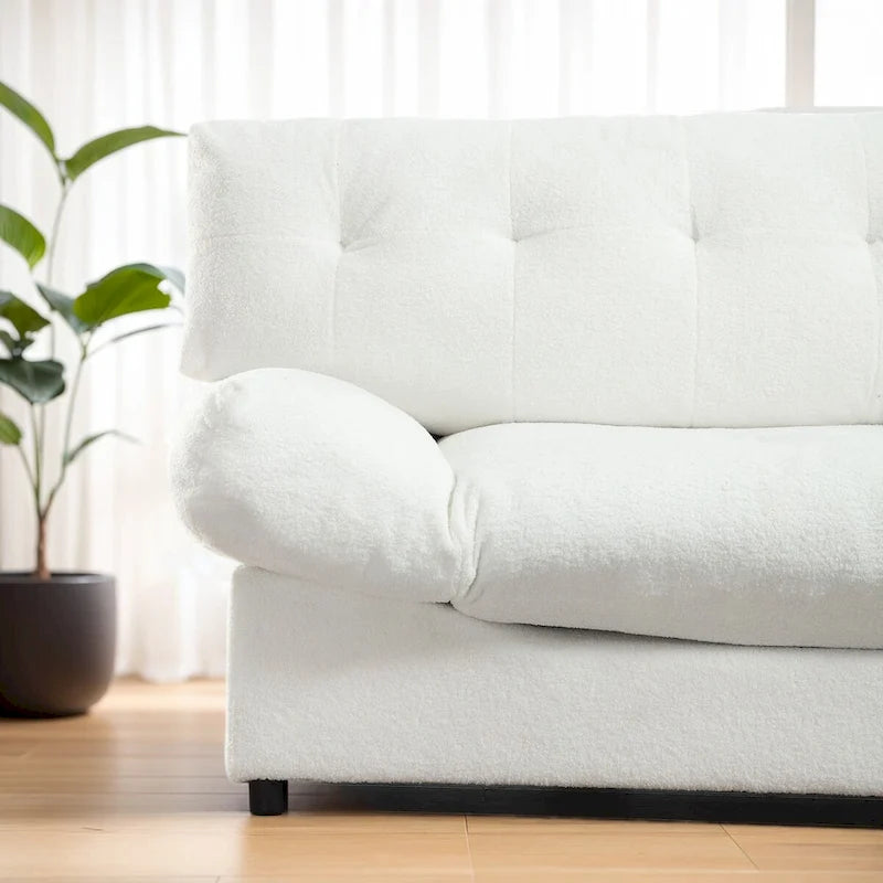 96 Cloud Style Sectional Loveseat Sofa,Modern Velvet Fabric Couches