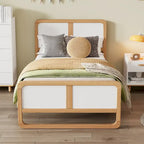 Modern Style Solid Wood Platform Bed for Kids, Teens, Adults