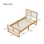 Modern Style Solid Wood Platform Bed for Kids, Teens, Adults