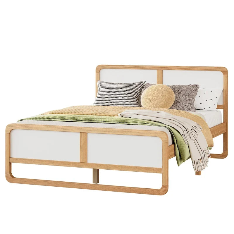 Modern Style Solid Wood Platform Bed for Kids, Teens, Adults