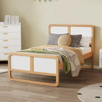 Modern Style Solid Wood Platform Bed for Kids, Teens, Adults